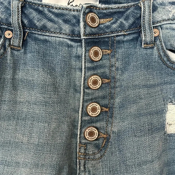 KanCan | Distressed Skinny Jeans with Cheetah peeking through | womens size 3/25 - Picture 3 of 6